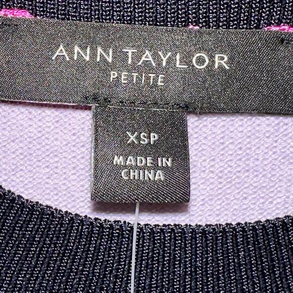 Ann Taylor Short Sleeve Striped Sweater XSP - Picture 3 of 4